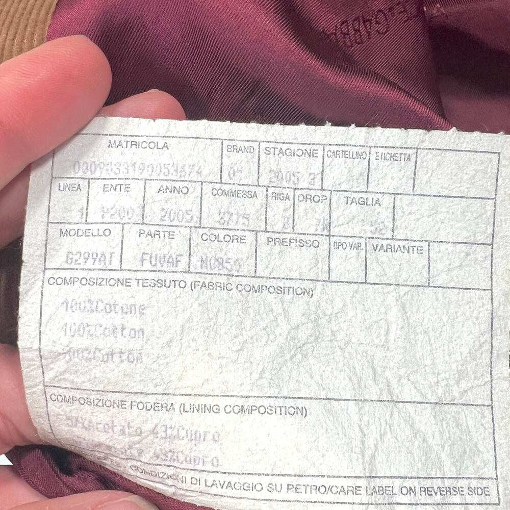 Dolce & Gabbana Camel Corduroy Blazer Men 42R Italy Cranberry Lining Retail$1200 - Picture 11 of 11